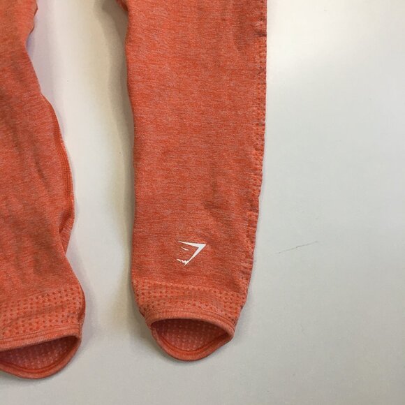 GYMSHARK Orange Zip Pocket Ruching Butt Enhancer Stretch Activewear Legging - Picture 13 of 14